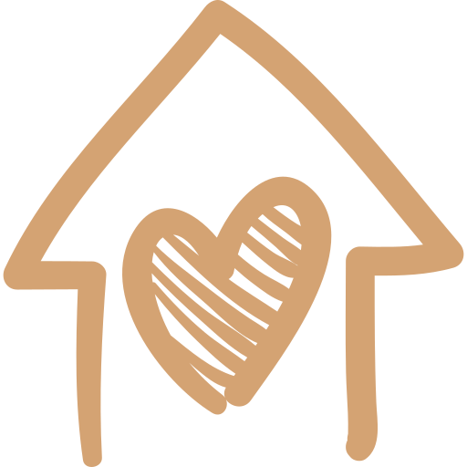 Icono de un corazón dentro de una casa.